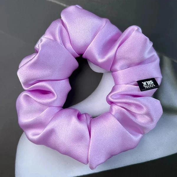 Hair Scrunchies 100% Mulberry Silk Elastic Rubber Band Hair