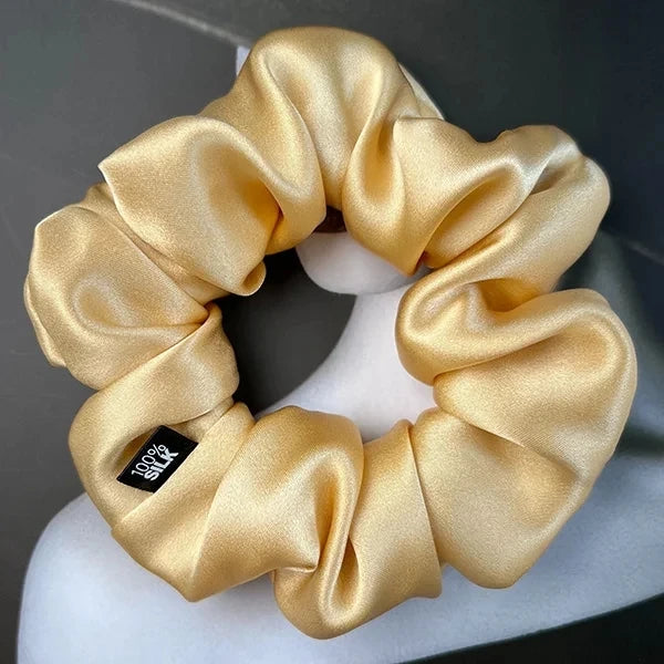 Hair Scrunchies 100% Mulberry Silk Elastic Rubber Band Hair