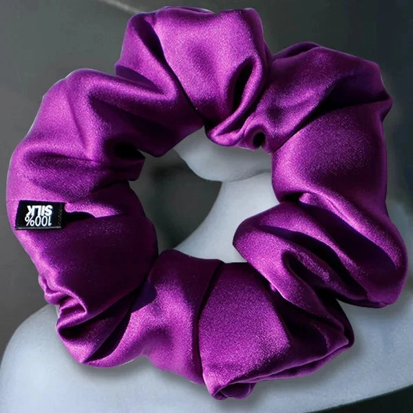 Hair Scrunchies 100% Mulberry Silk Elastic Rubber Band Hair