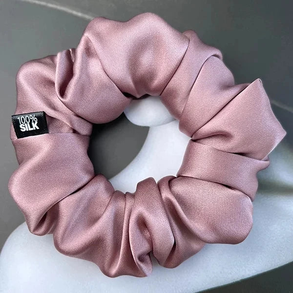 Hair Scrunchies 100% Mulberry Silk Elastic Rubber Band Hair